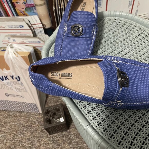 Stacy Adams Mens Cyd Slip On Loafers In Blue, Size 8.5 M - Picture 4 of 8